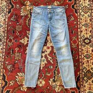 MOTHER looker ankle fray jean